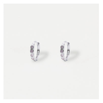 Silver Gentle Rose Hoops - 8mm