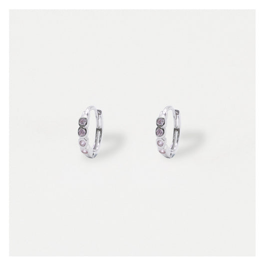 Silver Gentle Rose Hoops - 8mm