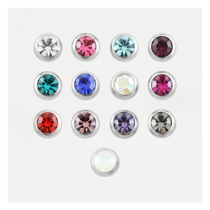 Steel Threaded Gemset Ball - 1.6mm