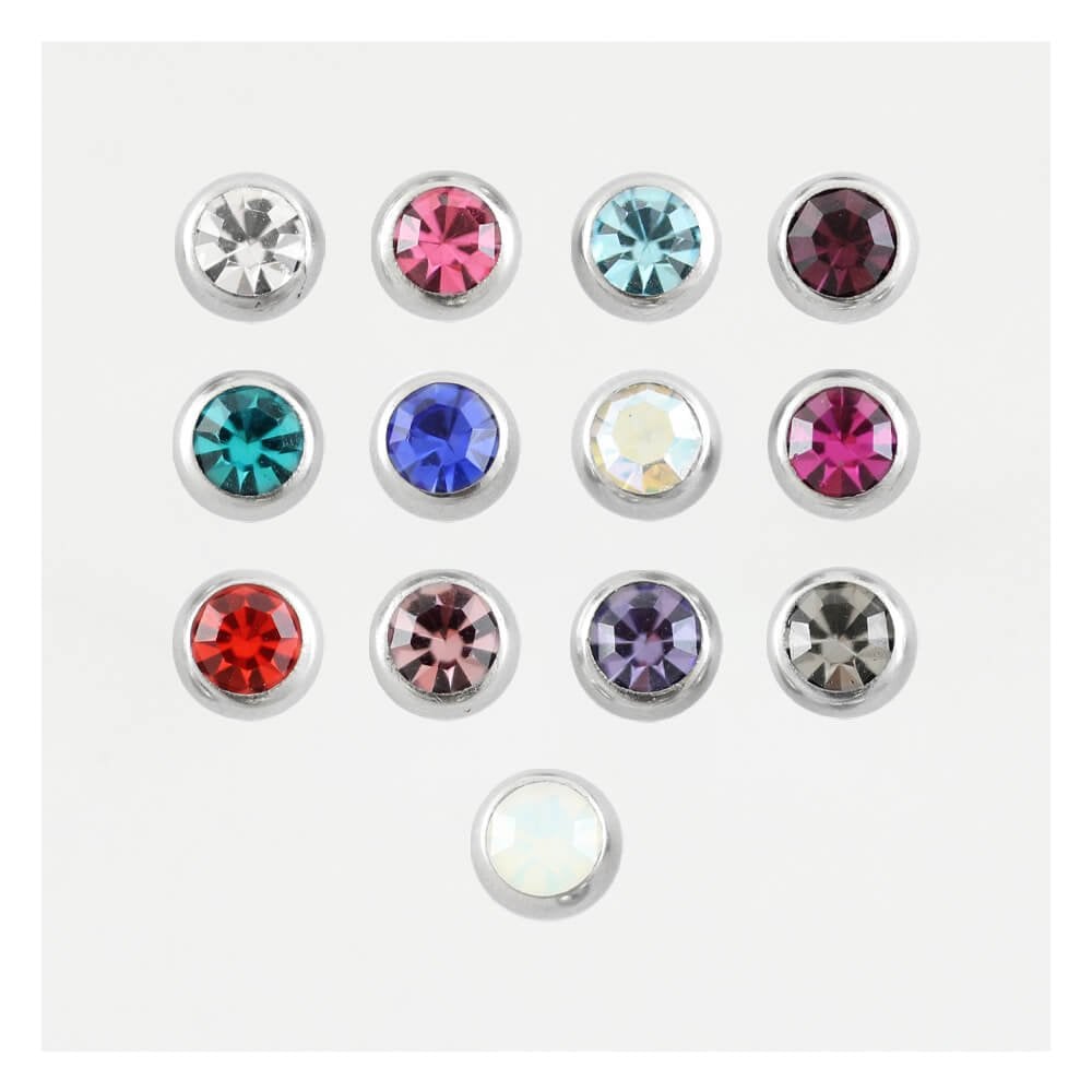 Steel Threaded Gemset Ball - 1.2mm