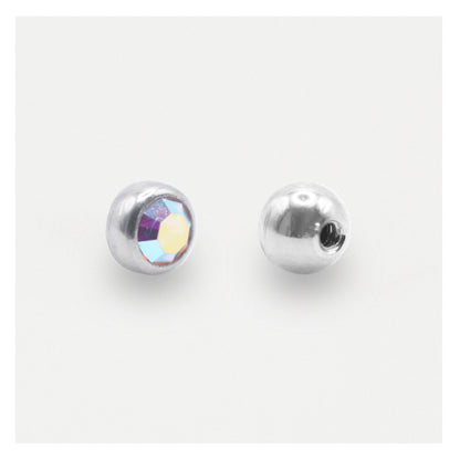 Steel Threaded Gemset Ball - 1.6mm