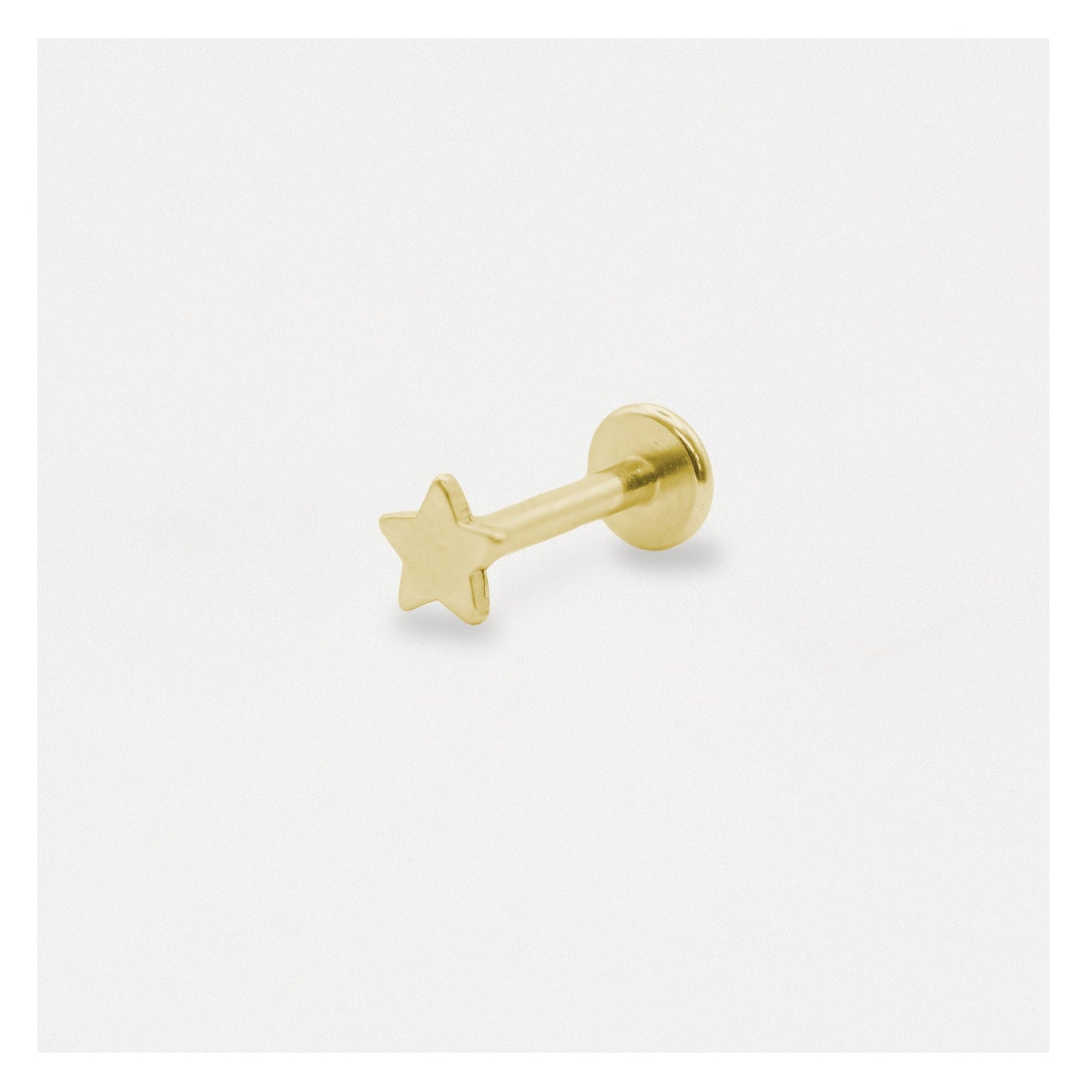 Gold PVD Steel Star Labret - Internally Threaded