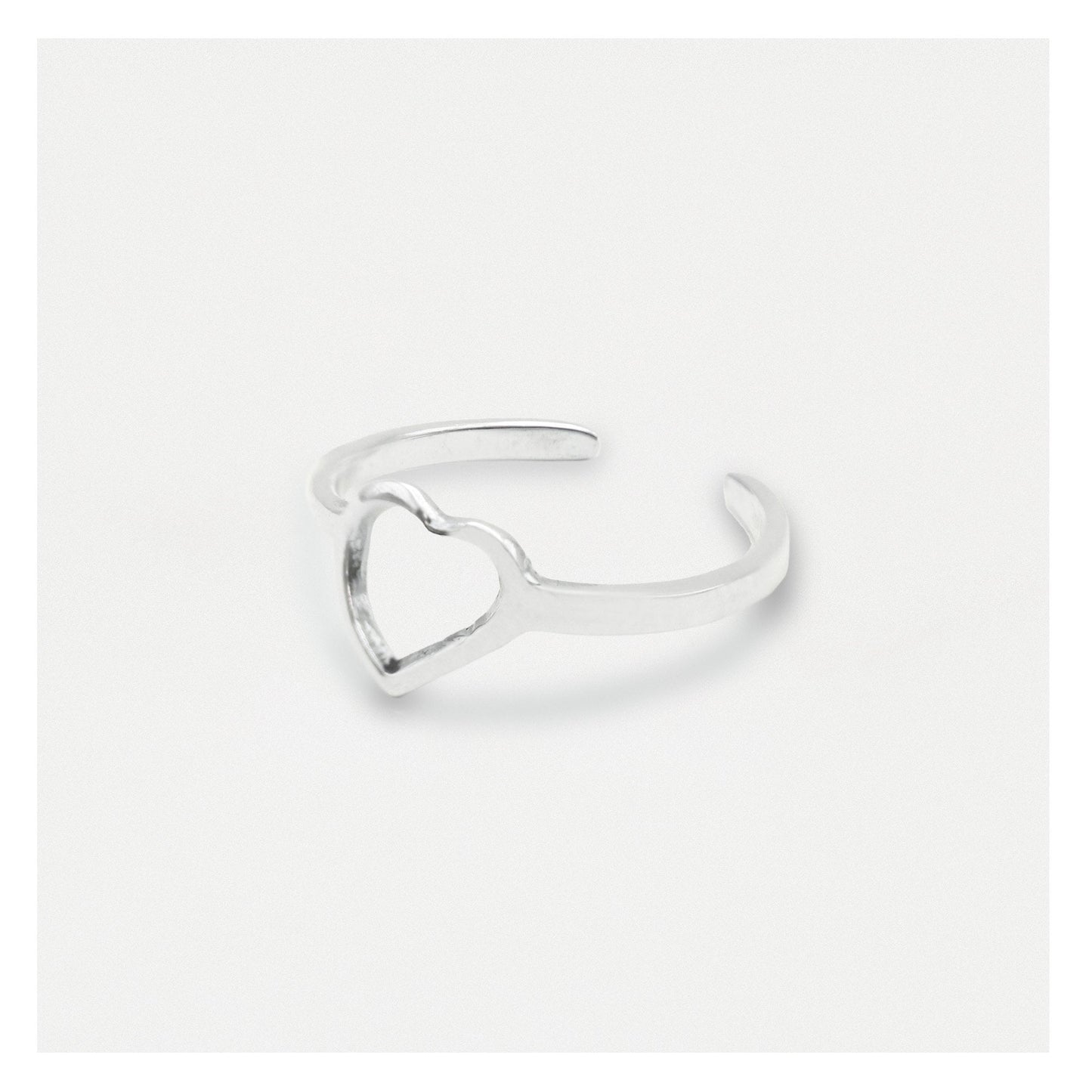 Silver Toe Ring with Cut Out Heart