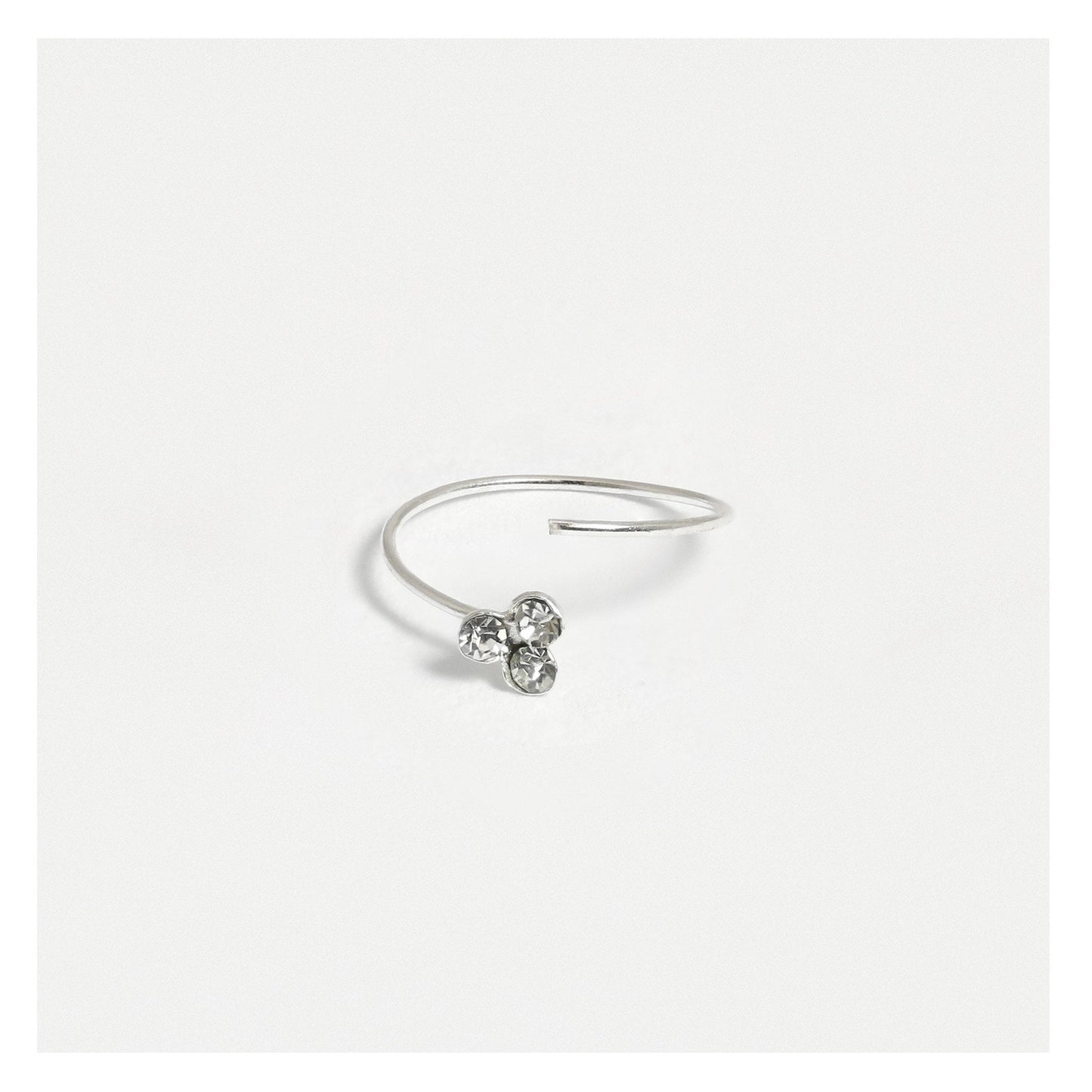 Silver Trinity Cluster Nose Ring - 8mm & 10mm
