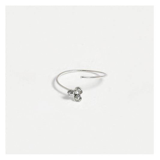 Silver Trinity Cluster Nose Ring - 8mm & 10mm
