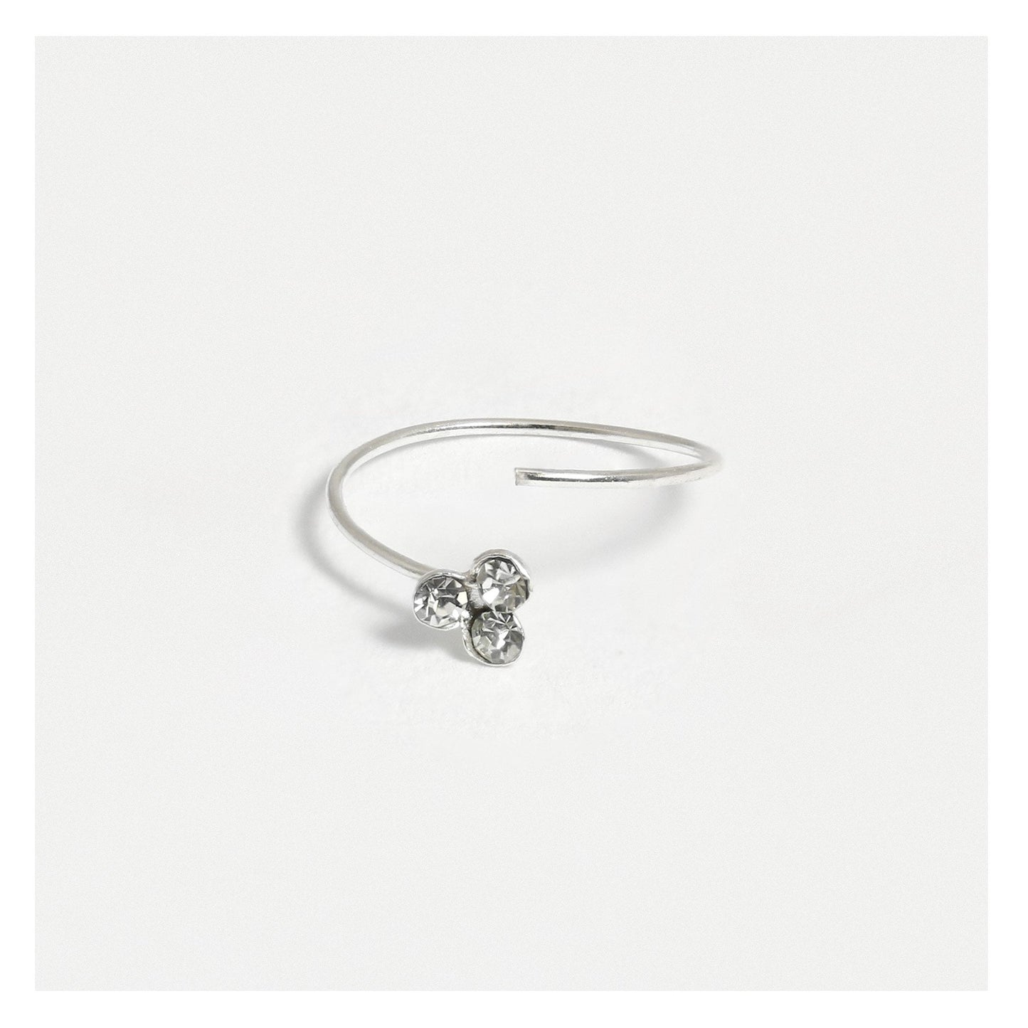 Silver Trinity Cluster Nose Ring - 8mm & 10mm
