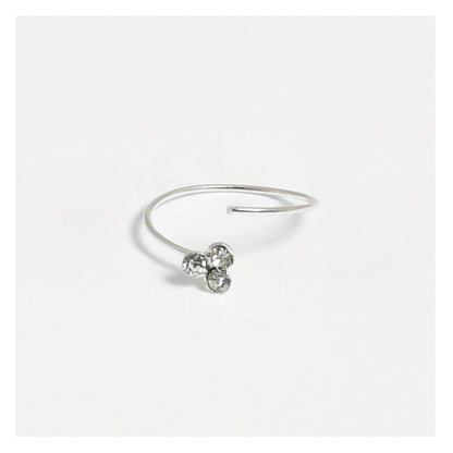 Silver Trinity Cluster Nose Ring - 8mm & 10mm