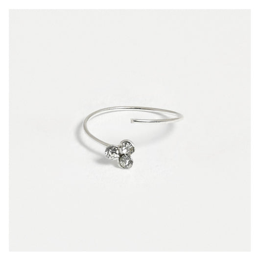 Silver Trinity Cluster Nose Ring - 8mm & 10mm