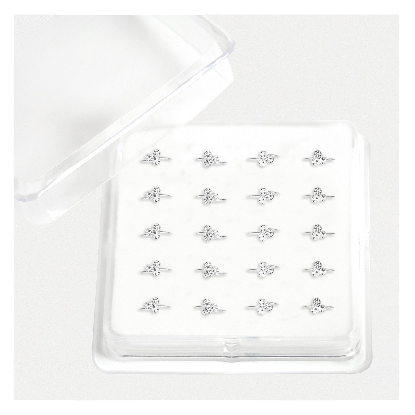 Silver Trinity Cluster Nose Ring - 8mm & 10mm