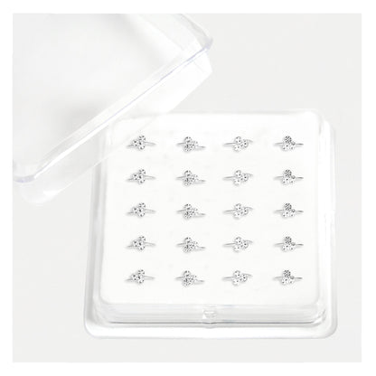 Silver Trinity Cluster Nose Ring - 8mm & 10mm