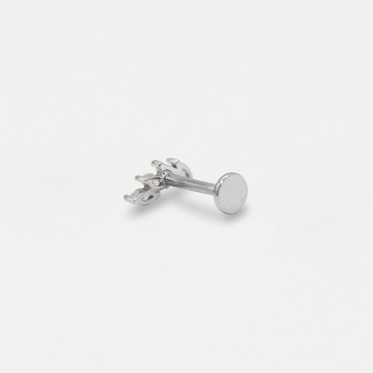 Steel Small Curved Marquise Crystal Labret - Internally Threaded