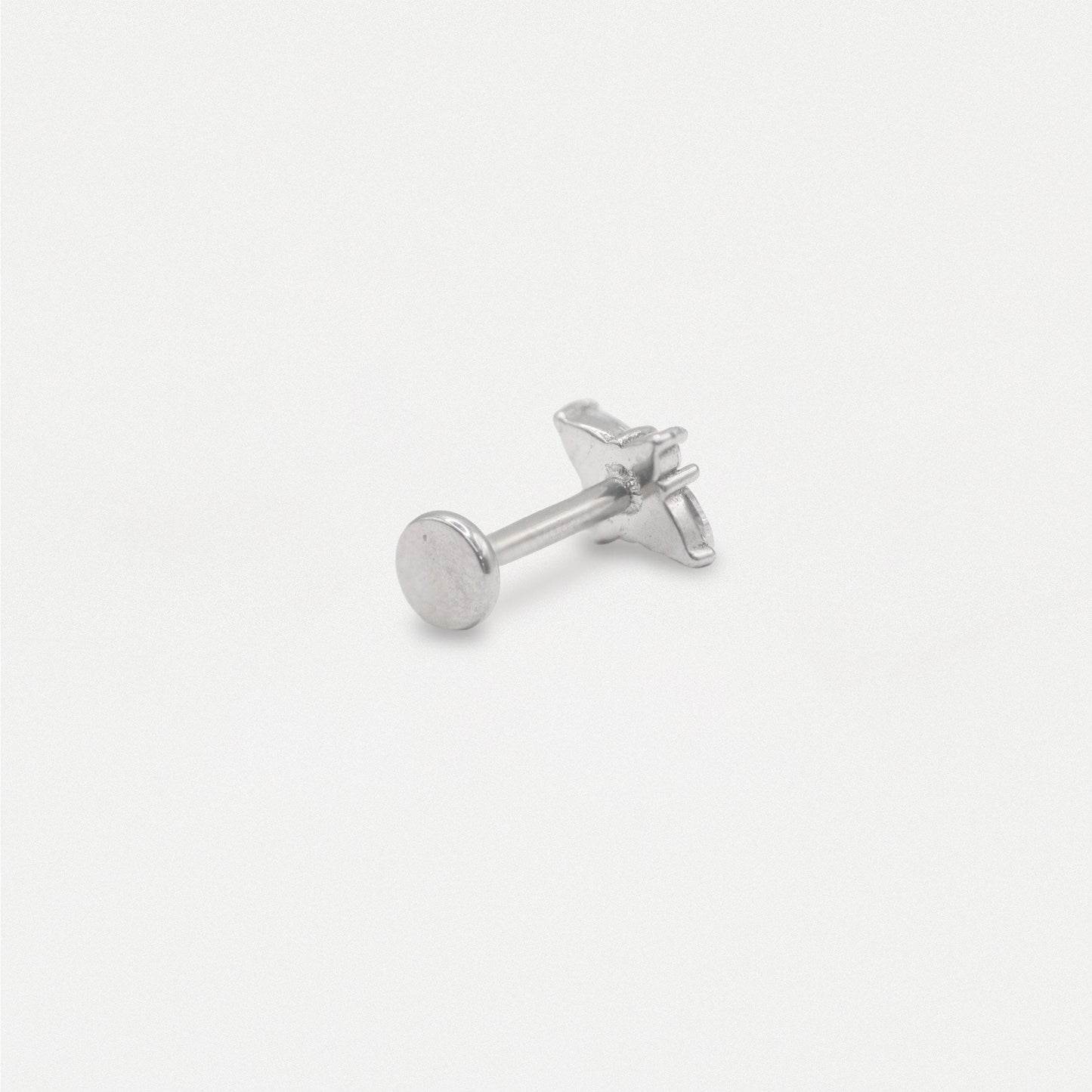 Steel Labret with Diamond Quartet - Internally Threaded