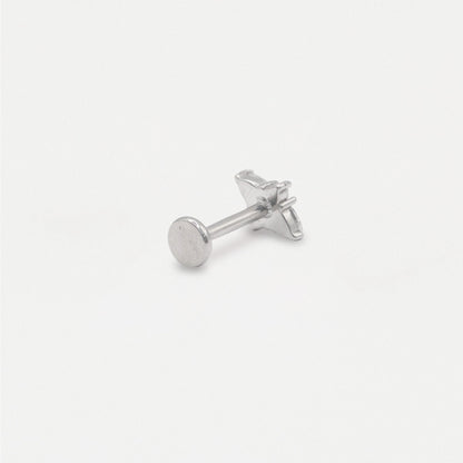 Steel Labret with Diamond Quartet - Internally Threaded