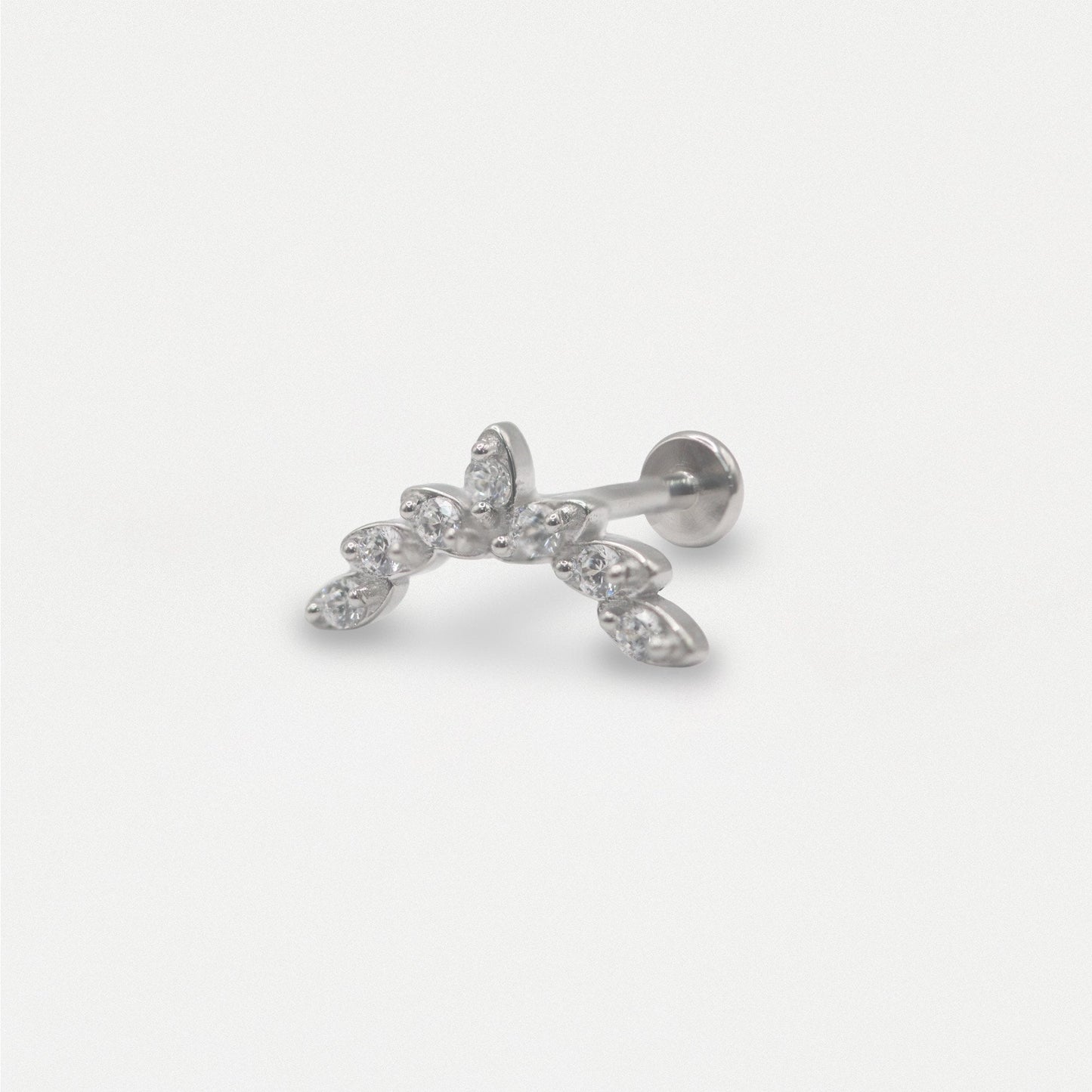 Steel Petal Sweep Threaded Labret - Internally Threaded