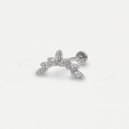 Steel Petal Sweep Threaded Labret - Internally Threaded