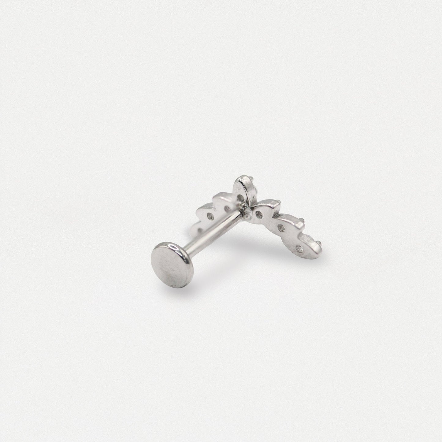 Steel Petal Sweep Threaded Labret - Internally Threaded