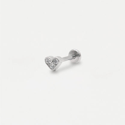 Steel Eternal Heart Labret - Internally Threaded