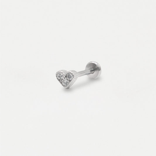 Steel Eternal Heart Labret - Internally Threaded