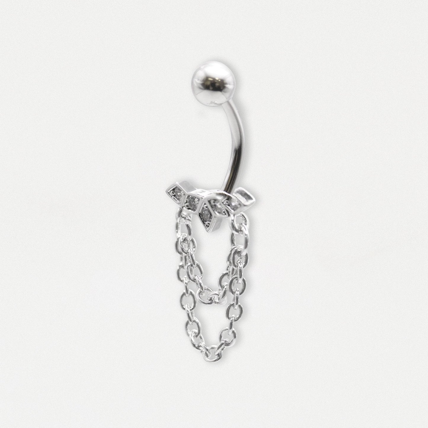 Steel Cascade Chain Navel Bar