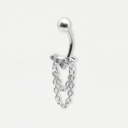 Steel Cascade Chain Navel Bar