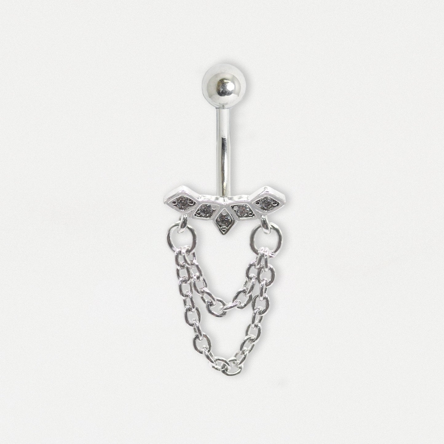 Steel Cascade Chain Navel Bar