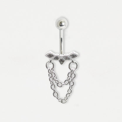 Steel Cascade Chain Navel Bar
