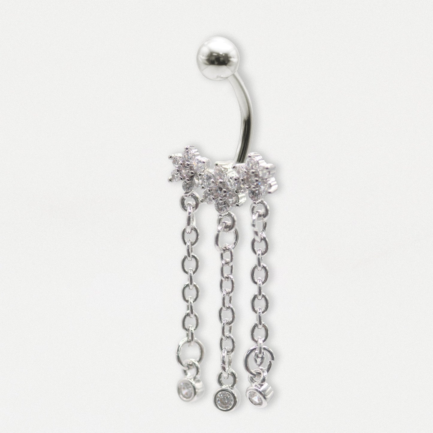 Steel Daisy Chain Drops Navel Bar