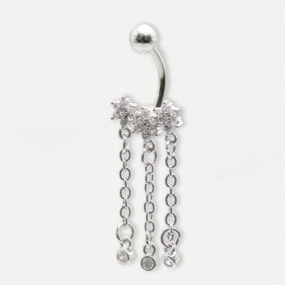 Steel Daisy Chain Drops Navel Bar