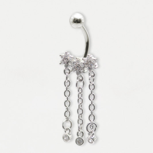 Steel Daisy Chain Drops Navel Bar