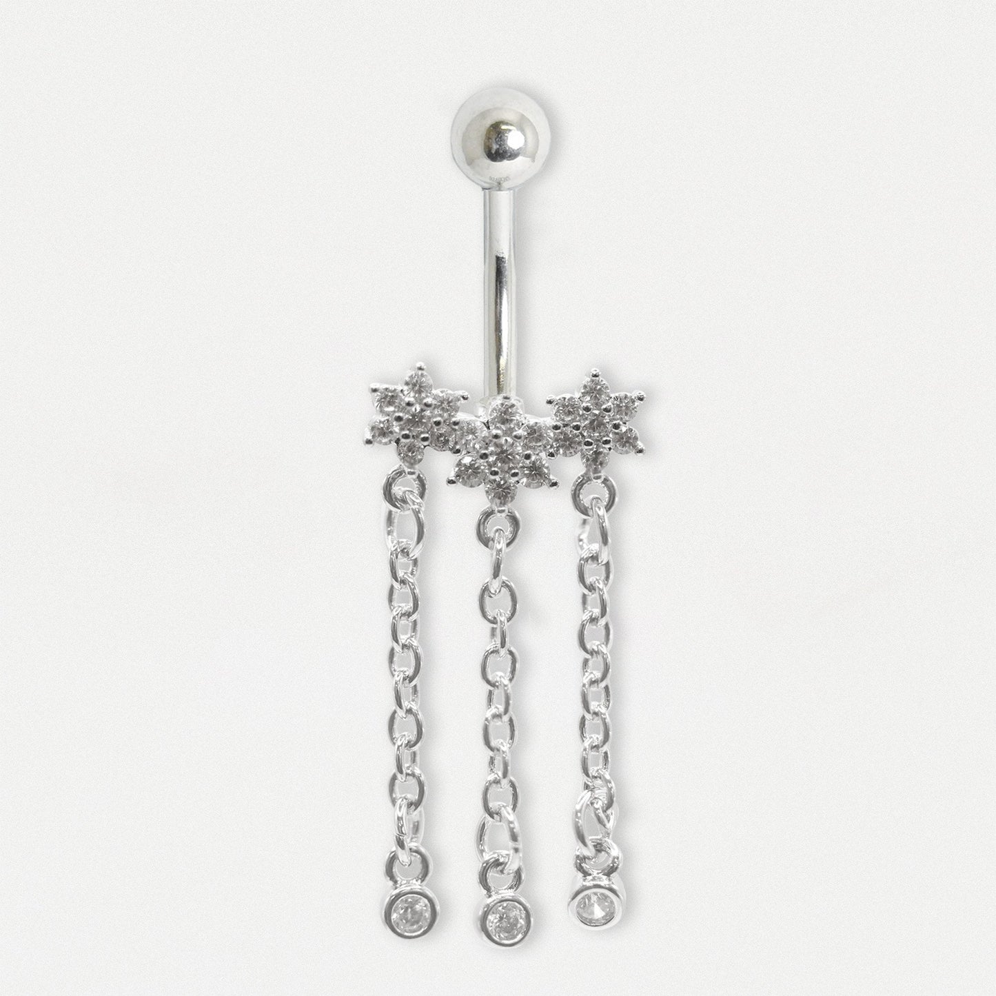 Steel Daisy Chain Drops Navel Bar