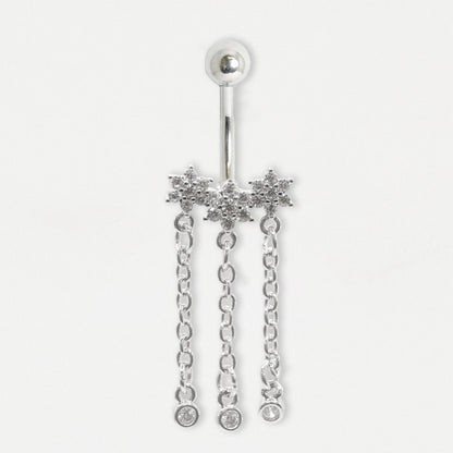 Steel Daisy Chain Drops Navel Bar