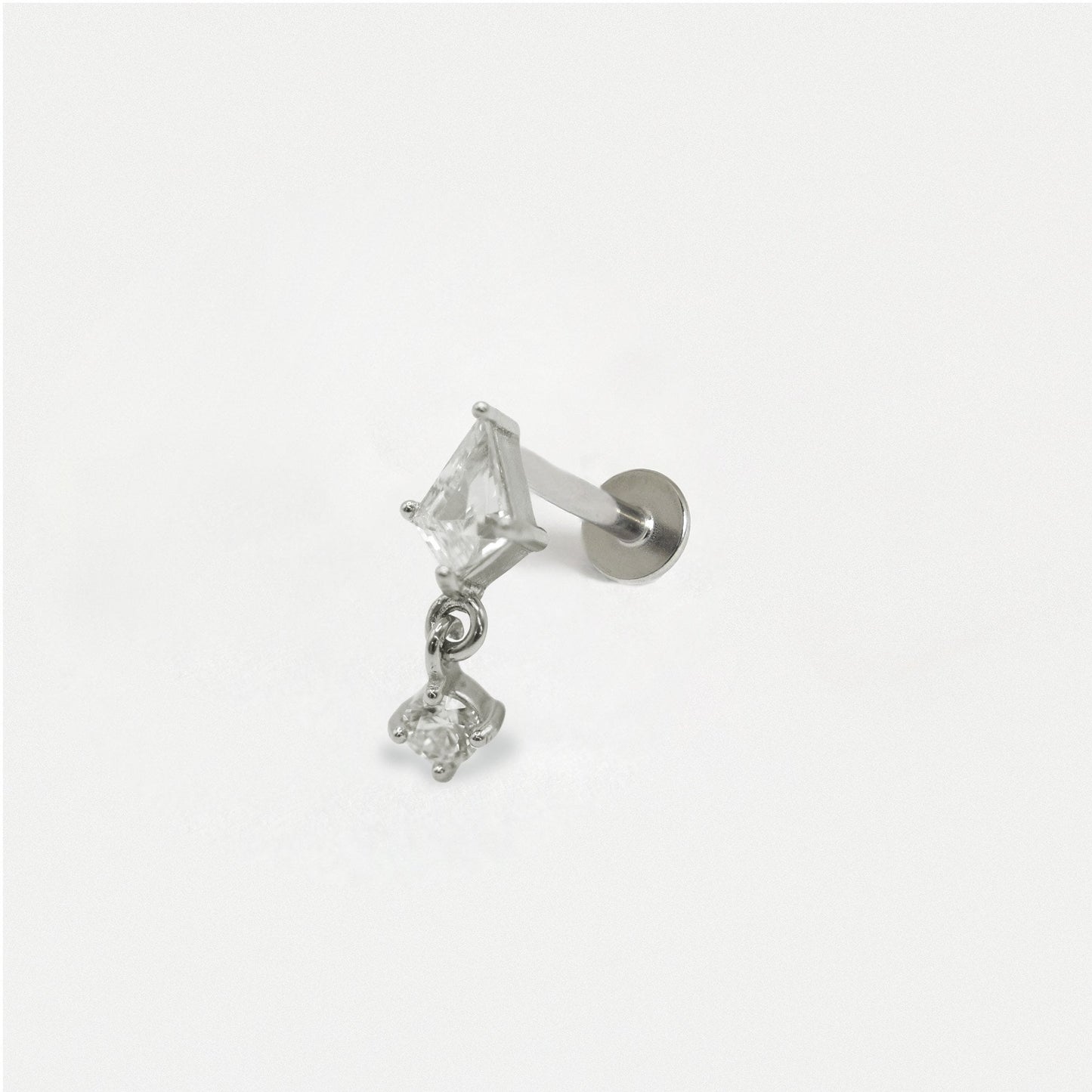Steel Diamond Dewdrop Labret - Internally Threaded