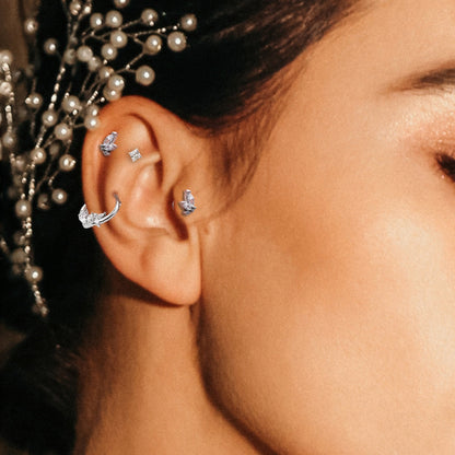 Steel Labret with Marquise Bloom - Internally Threaded