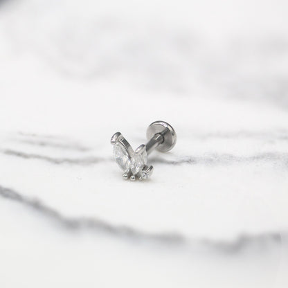 Steel Labret with Marquise Bloom - Internally Threaded