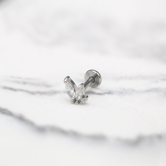 Steel Labret with Marquise Bloom - Internally Threaded
