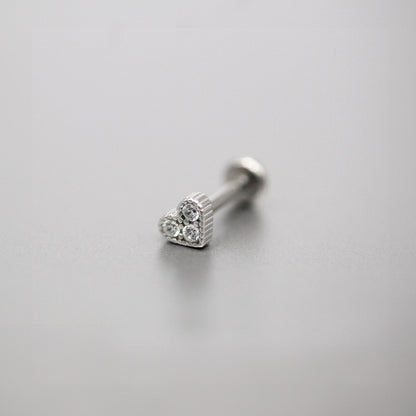 Steel Eternal Heart Labret - Internally Threaded
