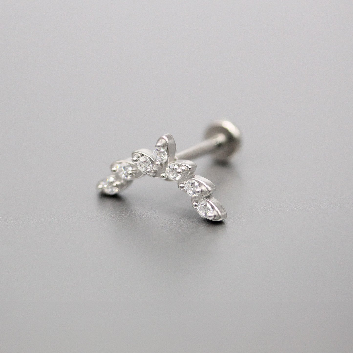 Steel Petal Sweep Threaded Labret - Internally Threaded