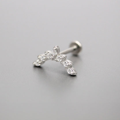 Steel Petal Sweep Threaded Labret - Internally Threaded