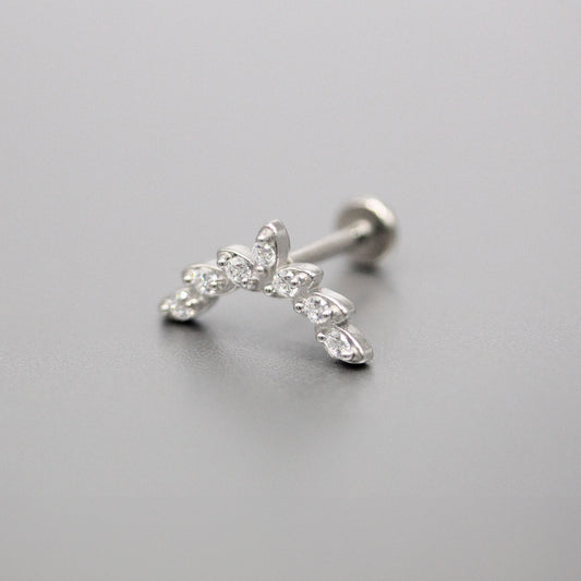 Steel Petal Sweep Threaded Labret - Internally Threaded