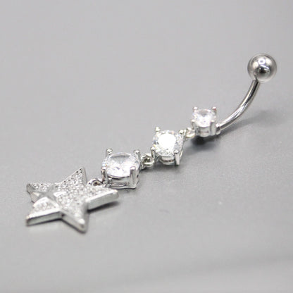Steel Dangley Star Belly Bar