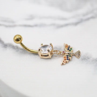 Gold PVD Steel Majesty Eagle Belly Bar