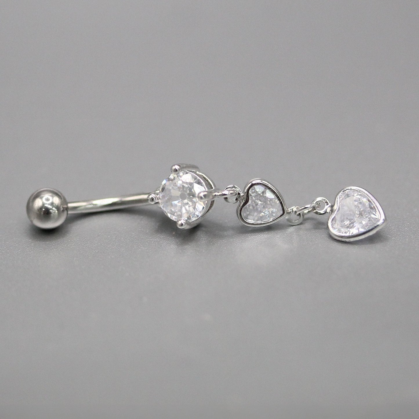 Steel Double Drip Crystal Belly Bar