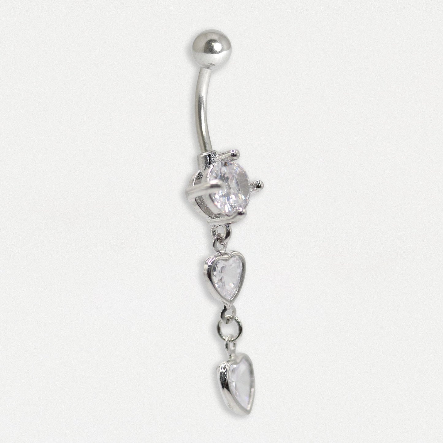 Steel Double Drip Crystal Belly Bar
