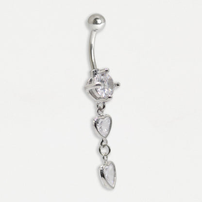 Steel Double Drip Crystal Belly Bar