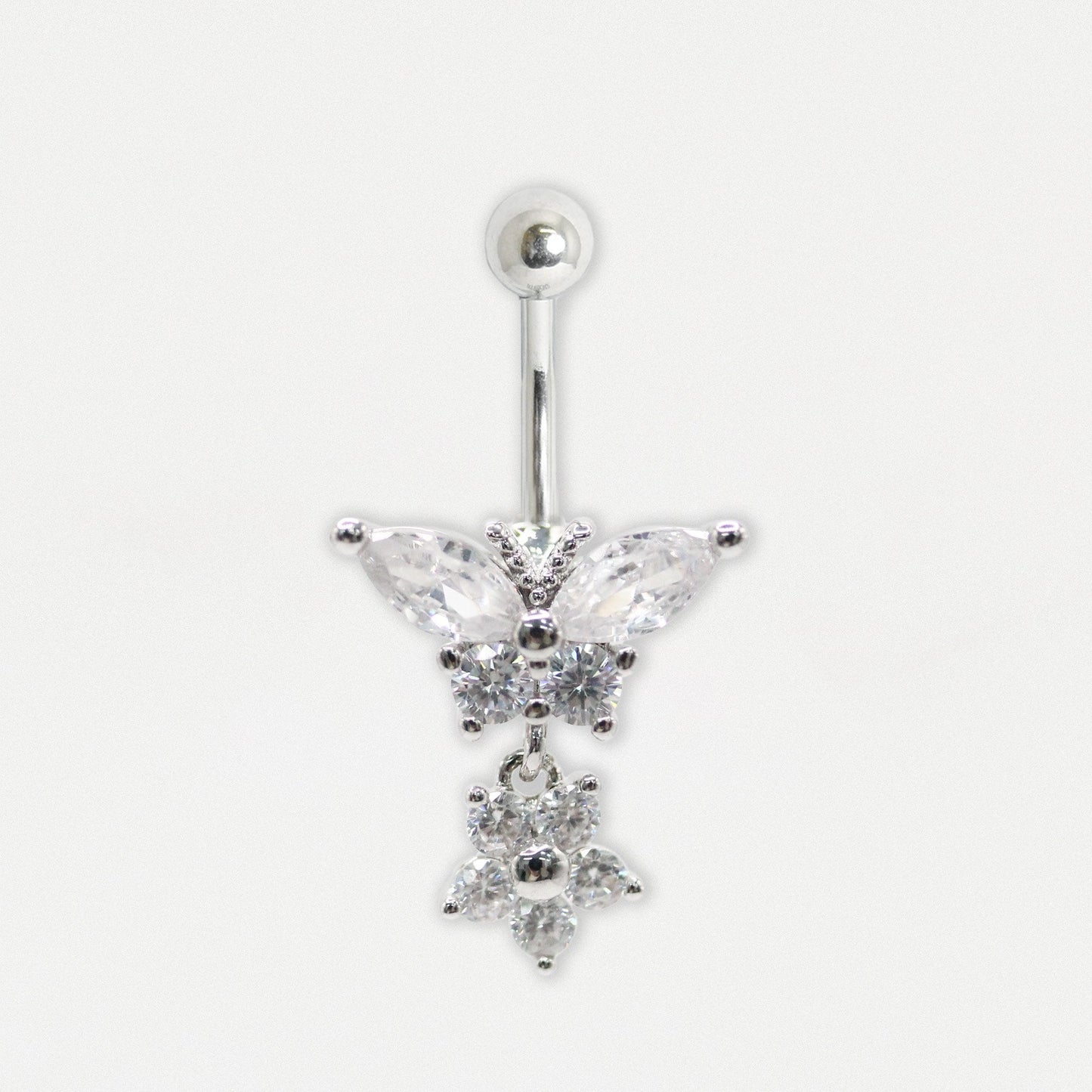 Steel Flutterflower Belly Bar
