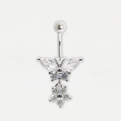 Steel Flutterflower Belly Bar