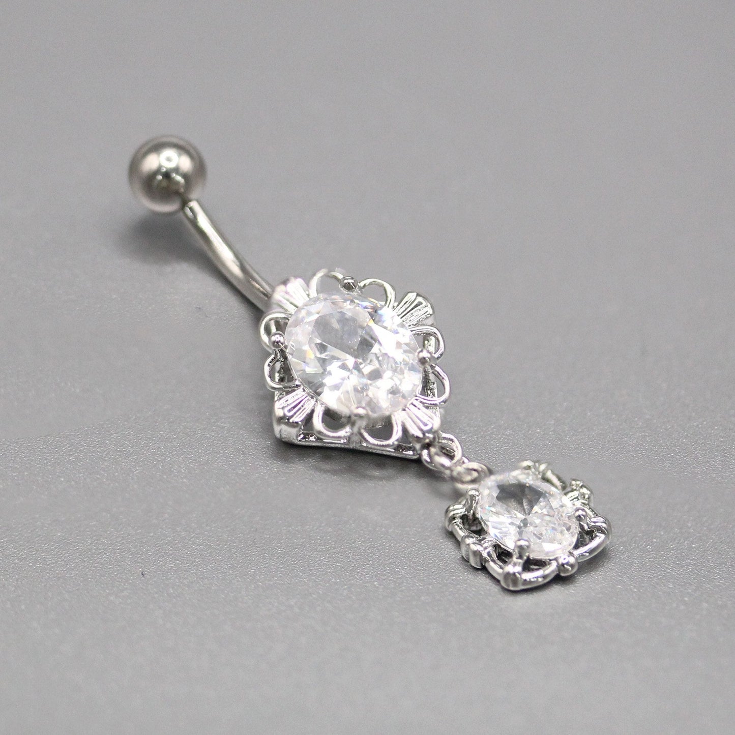 Steel Framed Ovals Belly Bar