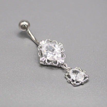 Steel Framed Ovals Belly Bar