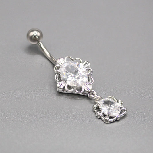 Steel Framed Ovals Belly Bar