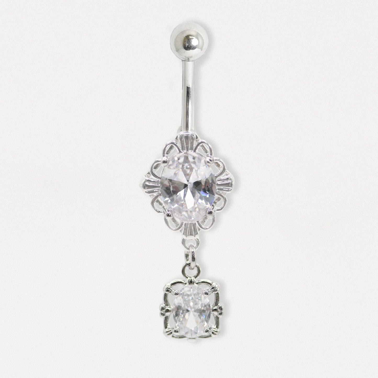 Steel Framed Ovals Belly Bar